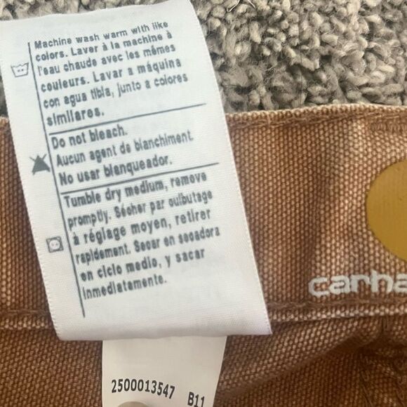 Carhartt 38x32 Men's Canvas Workwear Relaxed Fit Denim Pants - Brown - Picture 7 of 10